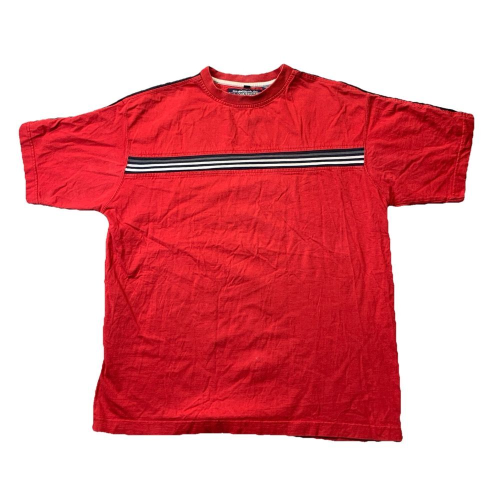Vintage Zero Tolerance Shirt Mens XL Red Striped Skate Short Sleeve Y2K Crew